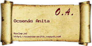 Ocsenás Anita névjegykártya