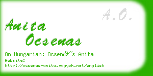 anita ocsenas business card